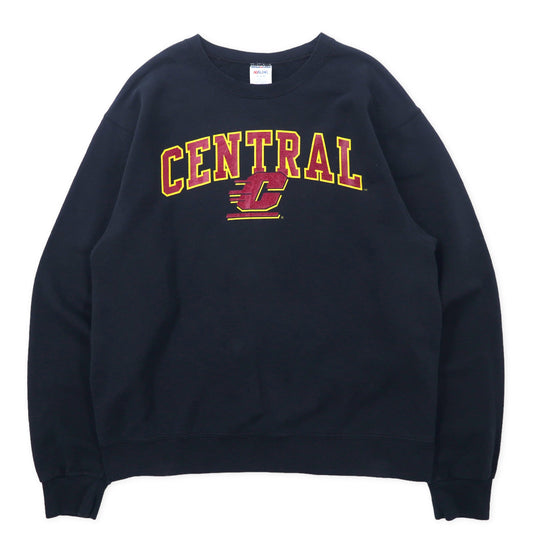 JERZEES カレッジ プリント スウェット M ブラック コットン CENTRAL ホンジュラス製