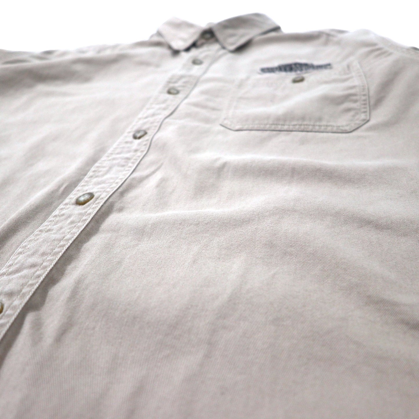 HARLEY DAVIDSON バックロゴ刺繍 コットンツイル シャツ 2XL ベージュ ビッグサイズ