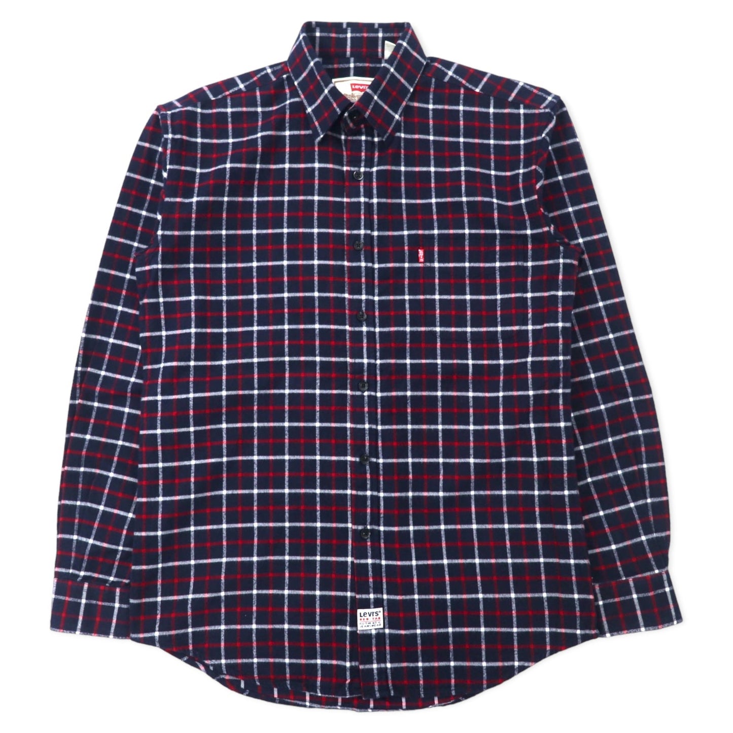 Levi's フランネルシャツ M ネイビー チェック コットン