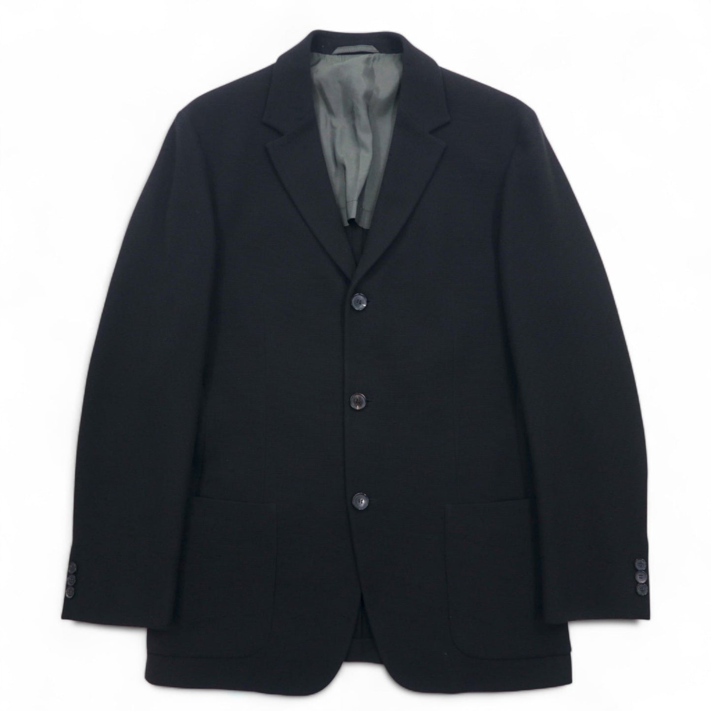 HUGO BOSS イタリア製 3B テーラードジャケット L ブラック バージンウール 羊毛 コットン