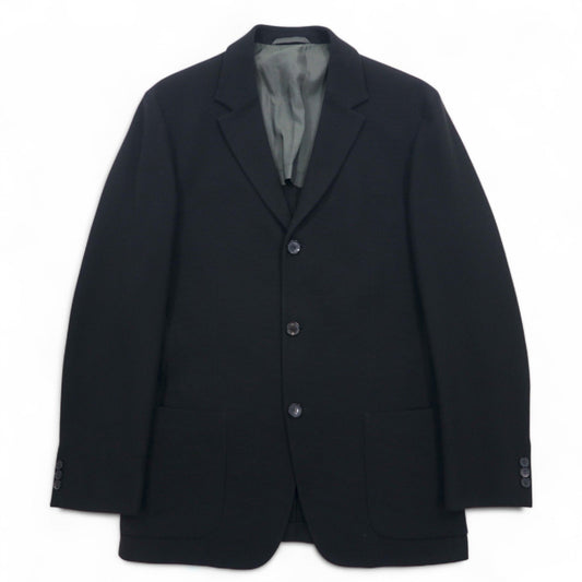 HUGO BOSS イタリア製 3B テーラードジャケット L ブラック バージンウール 羊毛 コットン