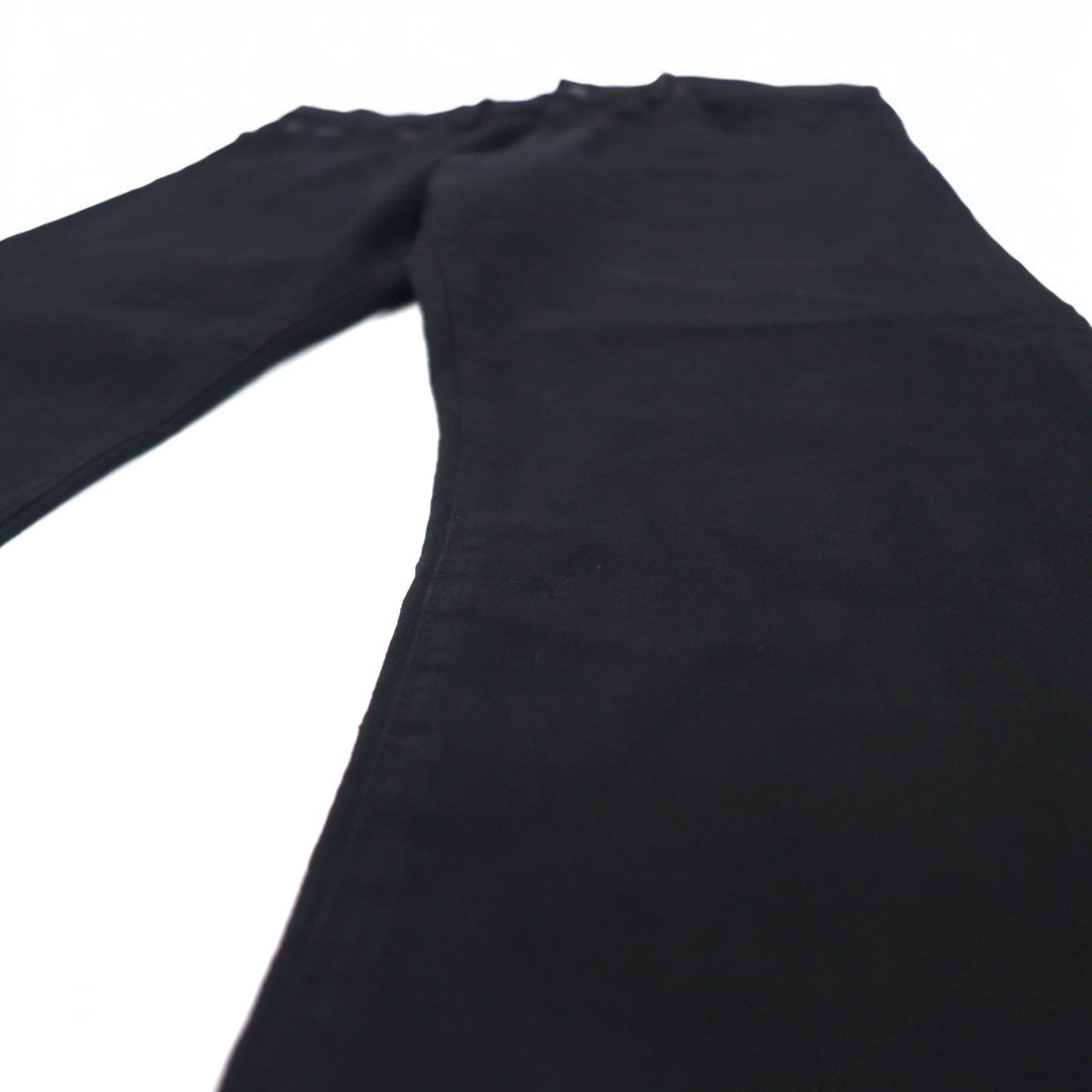 POLO RALPH LAUREN ストレート ブラック デニムパンツ L コットン IDEALジップ ジッパーフライ レザーパッチ VARICK SLIM STRAIGHT JEANS