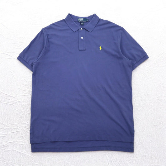 Polo by Ralph Lauren ポロシャツ XL ネイビー コットン 鹿の子 スモールポニー刺繍