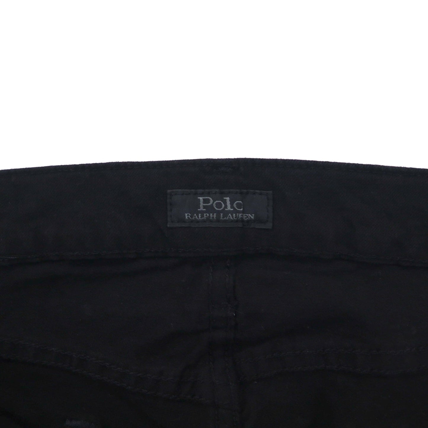 POLO RALPH LAUREN ストレート ブラック デニムパンツ L コットン IDEALジップ ジッパーフライ レザーパッチ VARICK SLIM STRAIGHT JEANS