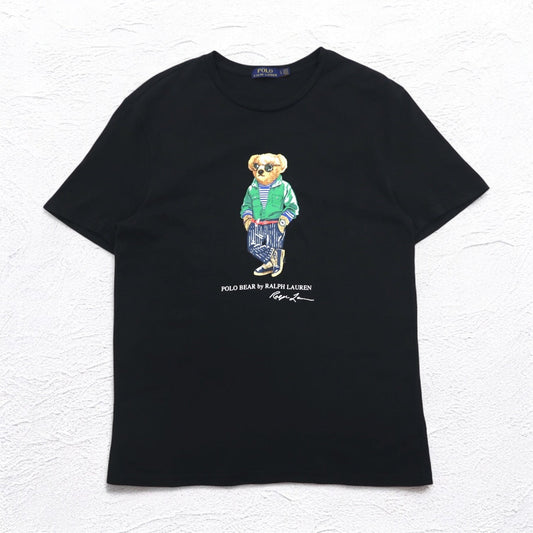POLO RALPH LAUREN ポロベア プリント Tシャツ L ブラック コットン POLO BEAR