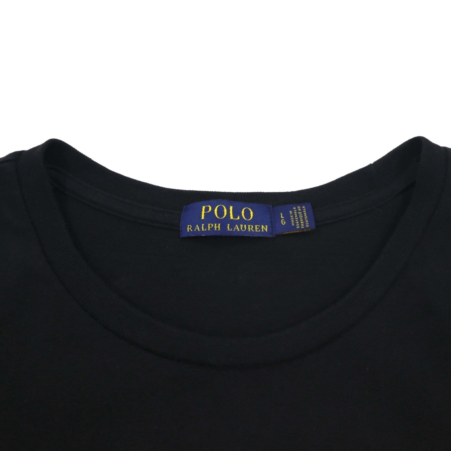 POLO RALPH LAUREN ポロベア プリント Tシャツ L ブラック コットン POLO BEAR