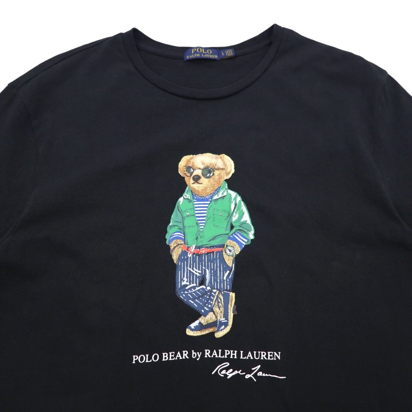 POLO RALPH LAUREN ポロベア プリント Tシャツ L ブラック コットン POLO BEAR