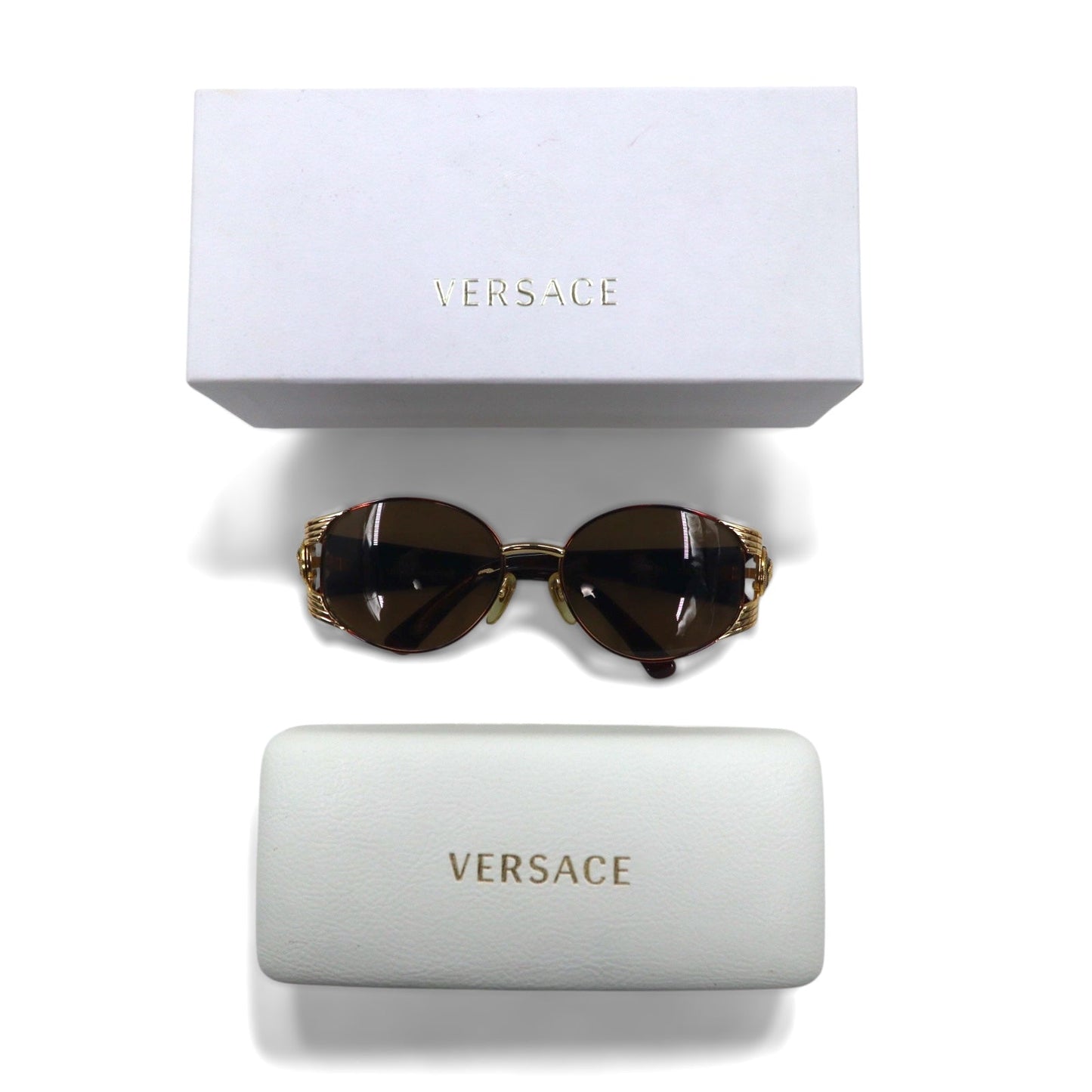 GIANNI VERSACE ヴィンテージ イタリア製 メデューサ サングラス ゴールド ベッコウ S64 31L