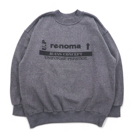 U.P renoma イタリア製 90年代 モックネック スウェット L グレー コットン 裏起毛