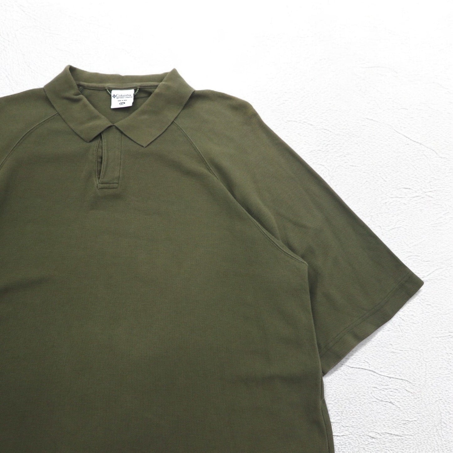 Columbia ポロシャツ 2XL ビッグサイズ カーキ コットン AM2249
