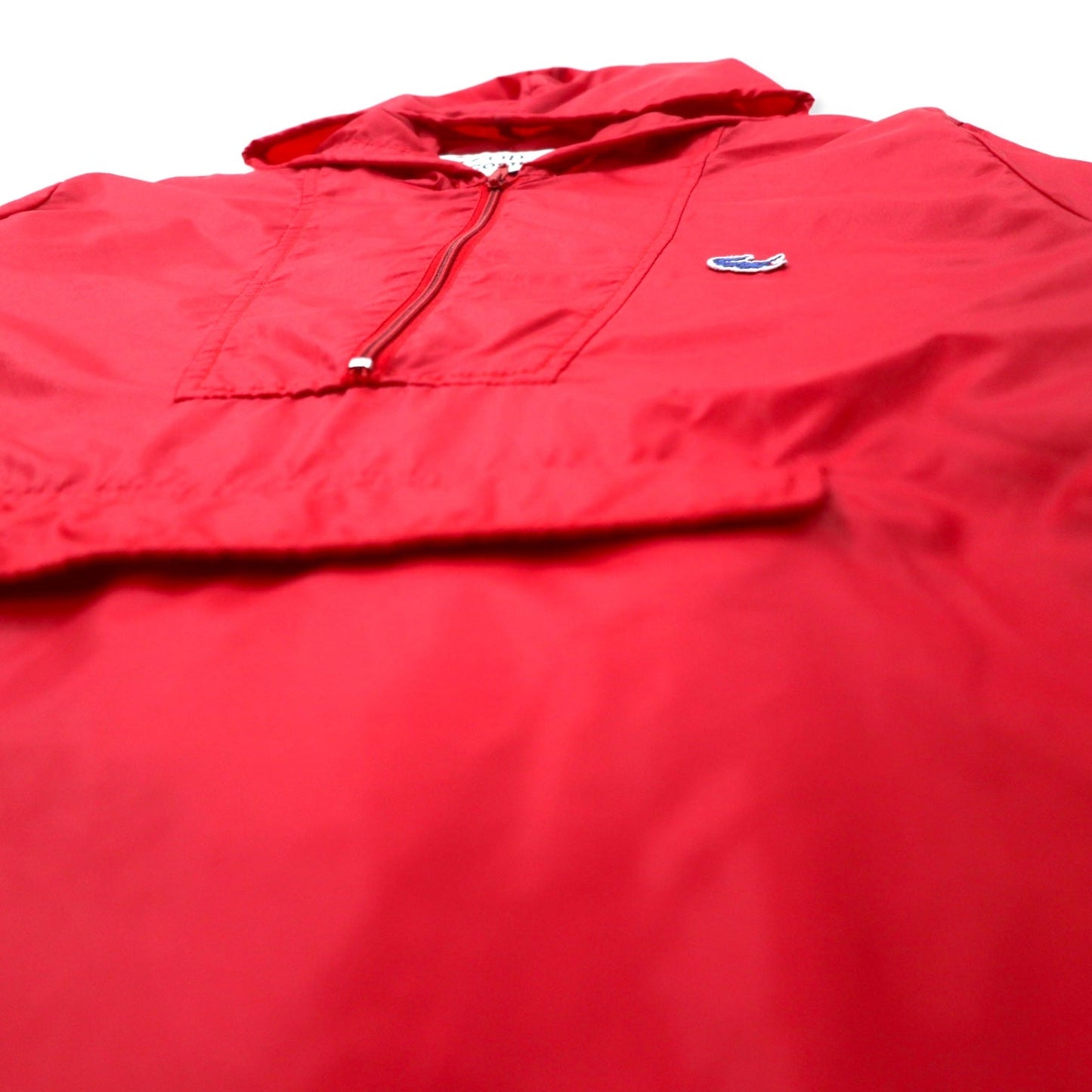 IZOD LACOSTE 80年代 糸巻きタグ アノラックパーカー S レッド ナイロン パッカブル