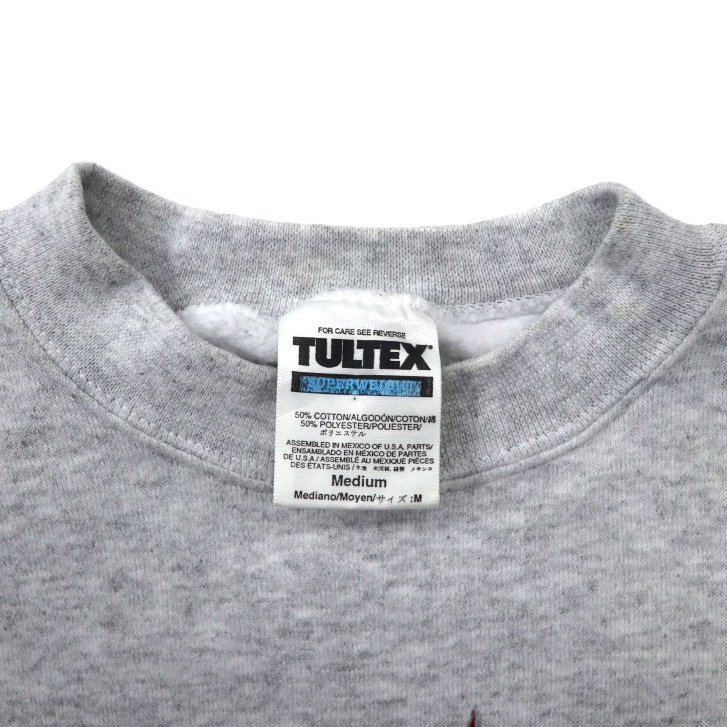 TULTEX 90年代 プリント スウェット M グレー コットン 裏起毛 ST. AUGUSTINE FL メキシコ製