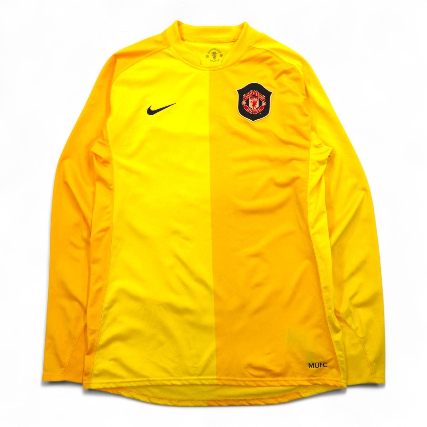 NIKE 00年代 マンチェスターユナイテッド ゲームシャツ サッカー ユニフォーム ロンT L イエロー DRI-FIT