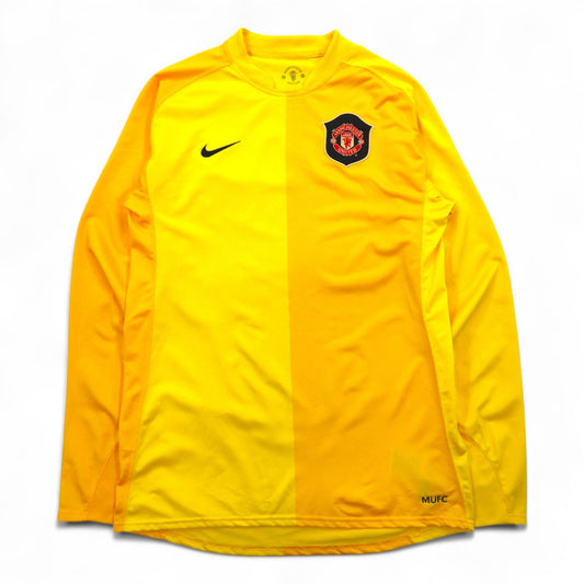 NIKE 00年代 マンチェスターユナイテッド ゲームシャツ サッカー ユニフォーム ロンT L イエロー DRI-FIT