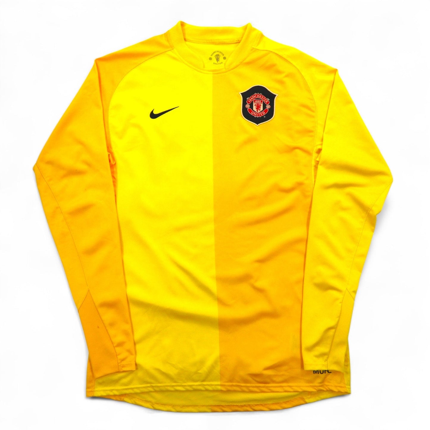 NIKE 00年代 マンチェスターユナイテッド ゲームシャツ サッカー ユニフォーム ロンT L イエロー DRI-FIT