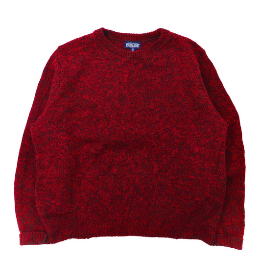 LANDS' END ビッグサイズ クルーネックニット セーター XL レッド ウール 90年代 USA製