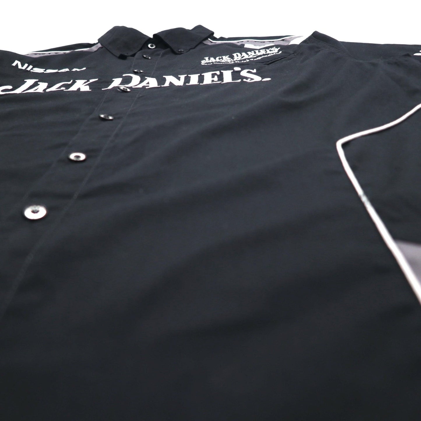 JACK DANIEL'S RACING ジャックダニエル 半袖 レーシングシャツ 2XL ブラック 両面ロゴ 刺繍