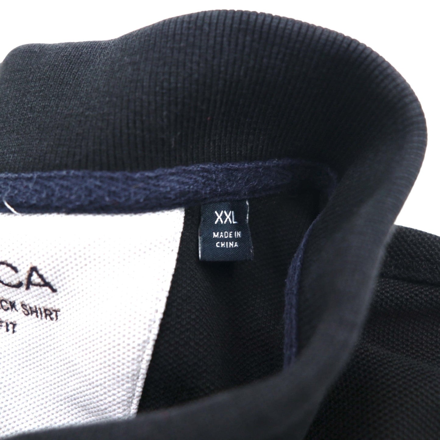 NAUTICA クラシックフィット ポロシャツ 2XL Classic Fit ブラック 鹿の子 ワンポイントロゴ刺繍