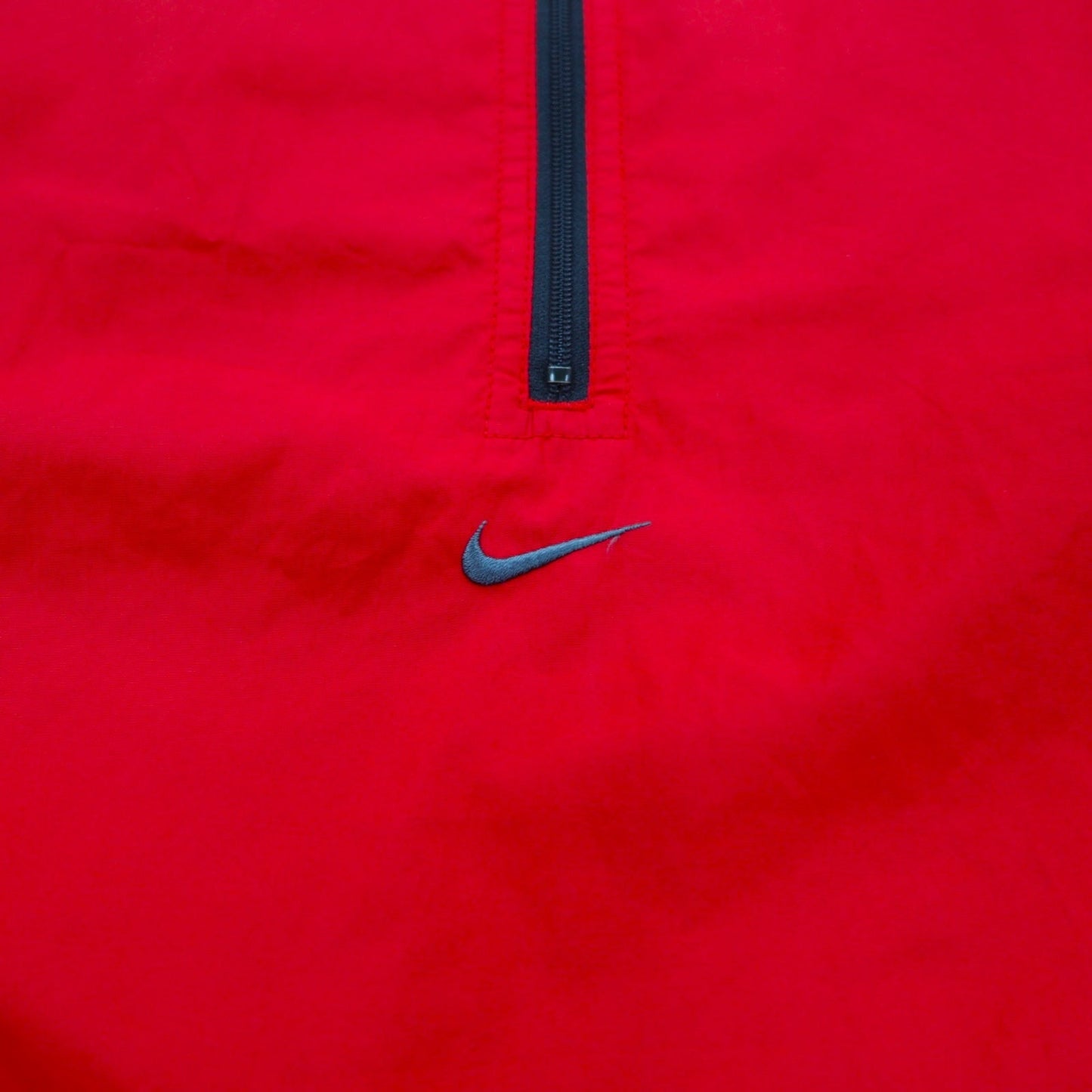 NIKE 00年代 ハーフジップ ナイロンジャケット ジャージ L レッド ポリエステル ドローコード