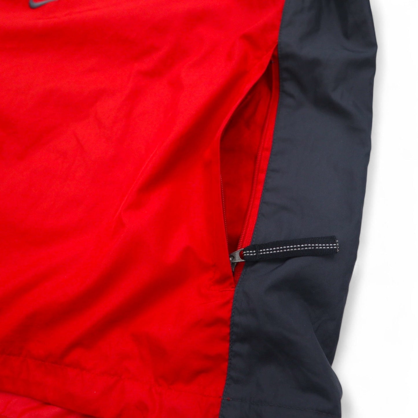 NIKE 00年代 ハーフジップ ナイロンジャケット ジャージ L レッド ポリエステル ドローコード