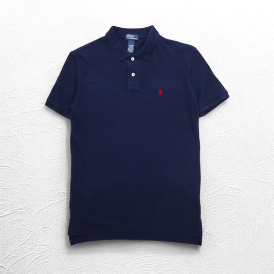 Polo by Ralph Lauren 90年代 ポロシャツ L ネイビー コットン 鹿の子 スモールポニー刺繍