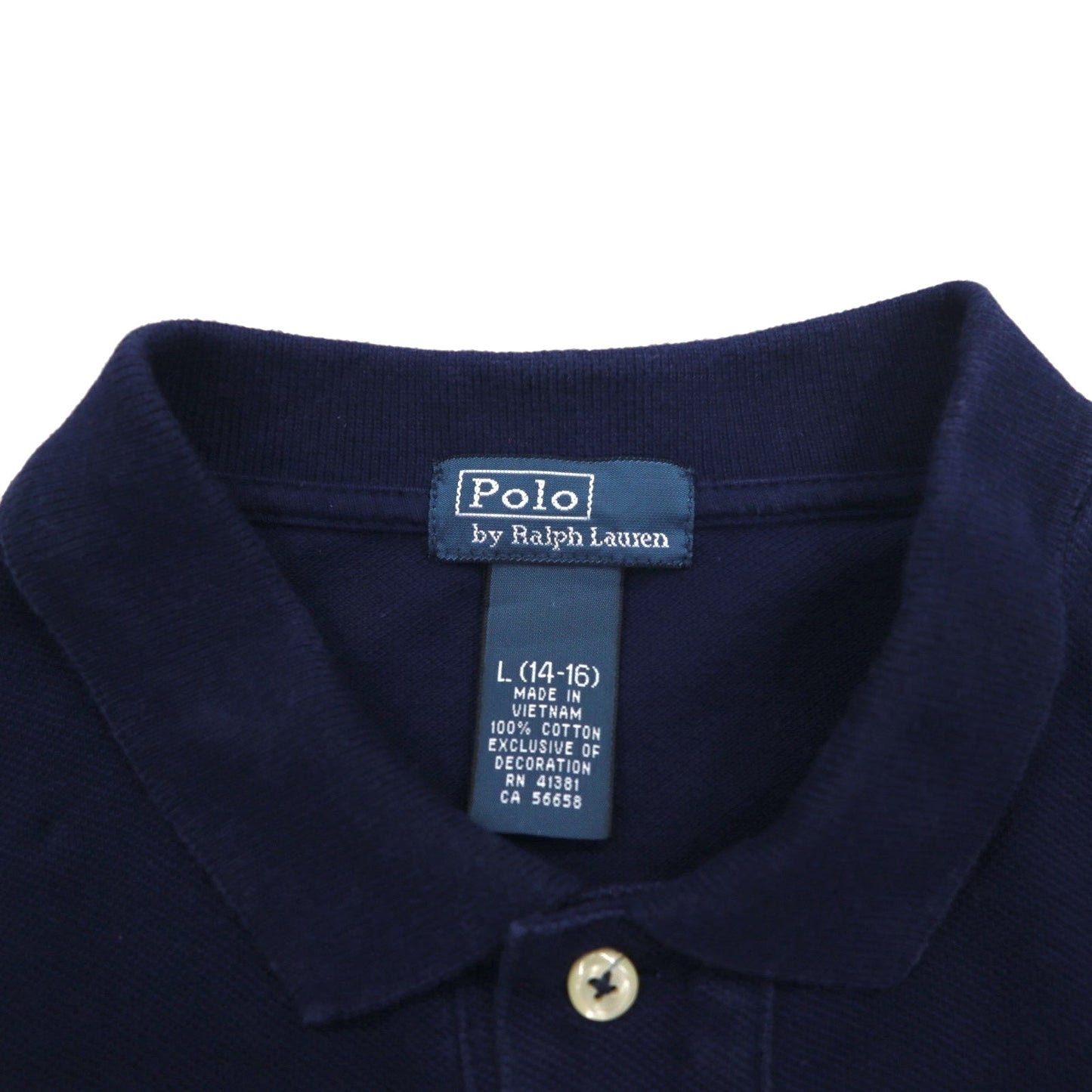 Polo by Ralph Lauren 90年代 ポロシャツ L ネイビー コットン 鹿の子 スモールポニー刺繍