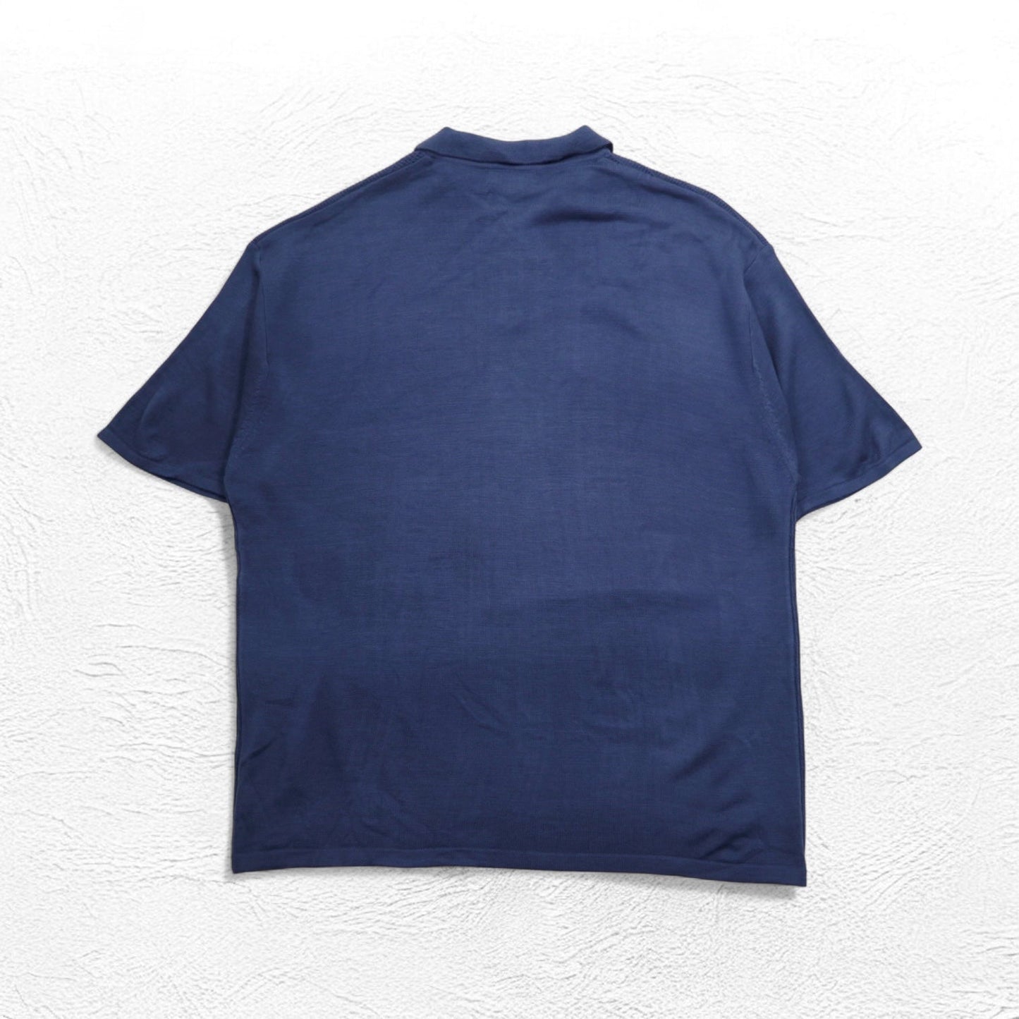 DOCKERS ( Levi's ) 90年代 半袖 ハイゲージ ジャガードニット ポロシャツ 2XL ネイビー EXACT