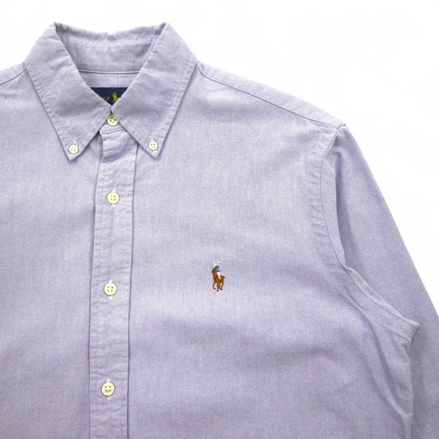 RALPH LAUREN オックスフォード ボタンダウンシャツ M ブルー コットン スモールポニー刺繍