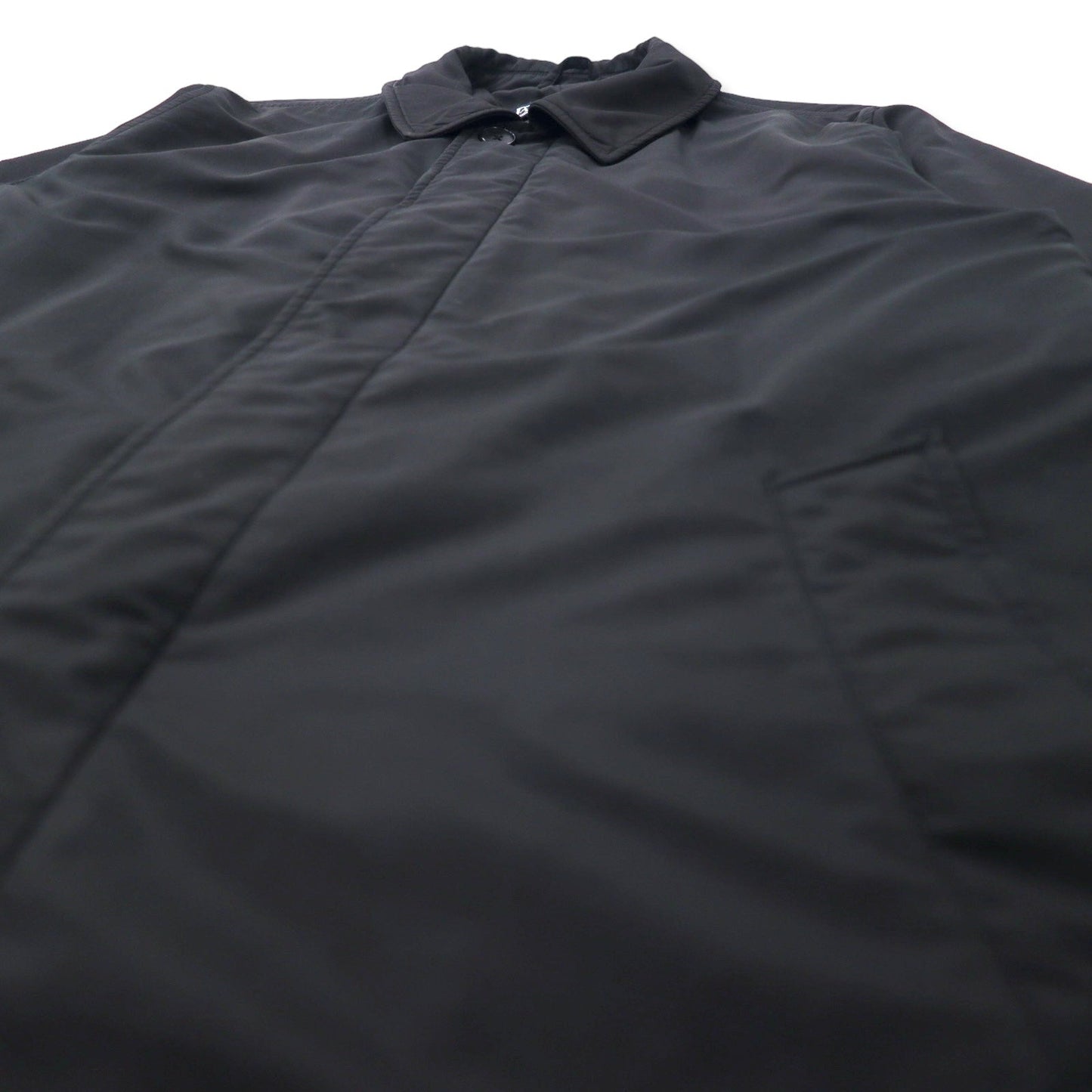 LANDS' END ステンカラーコート 比翼 M ブラック ポリエステル