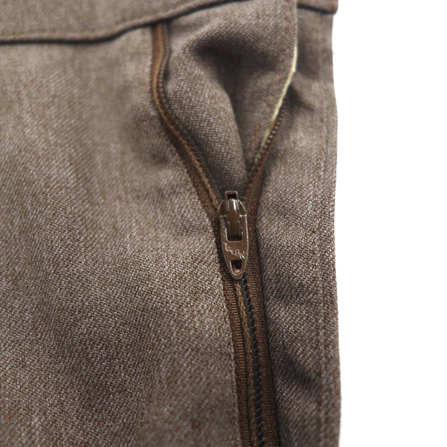 Levi's 80年代 USA製 Action Slacks スタプレ STA-PREST スラックスパンツ L ブラウン ロケットTALONジップ