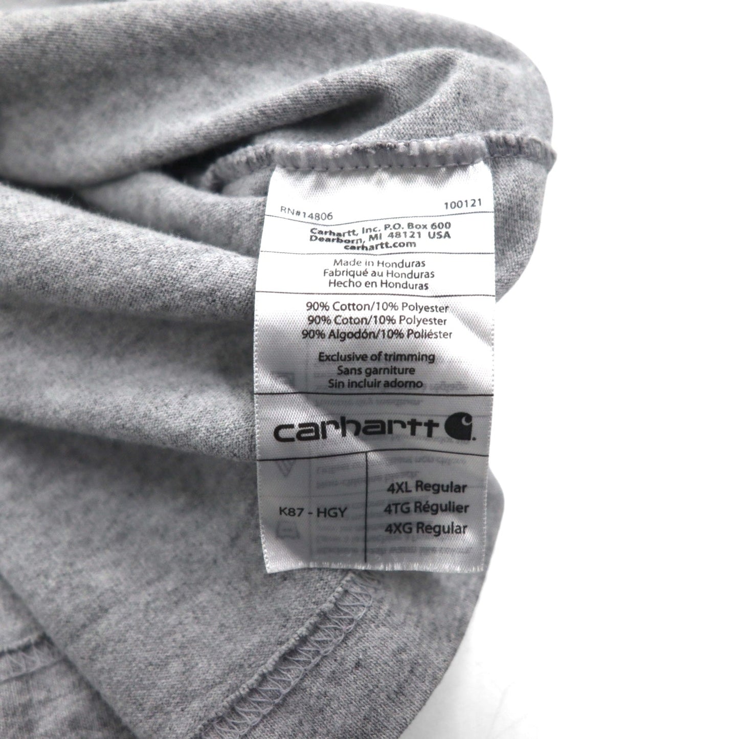 carhartt ビッグサイズ ポケット Tシャツ ポケTee 4XL ORIGINAL FIT グレー ホンジュラス製