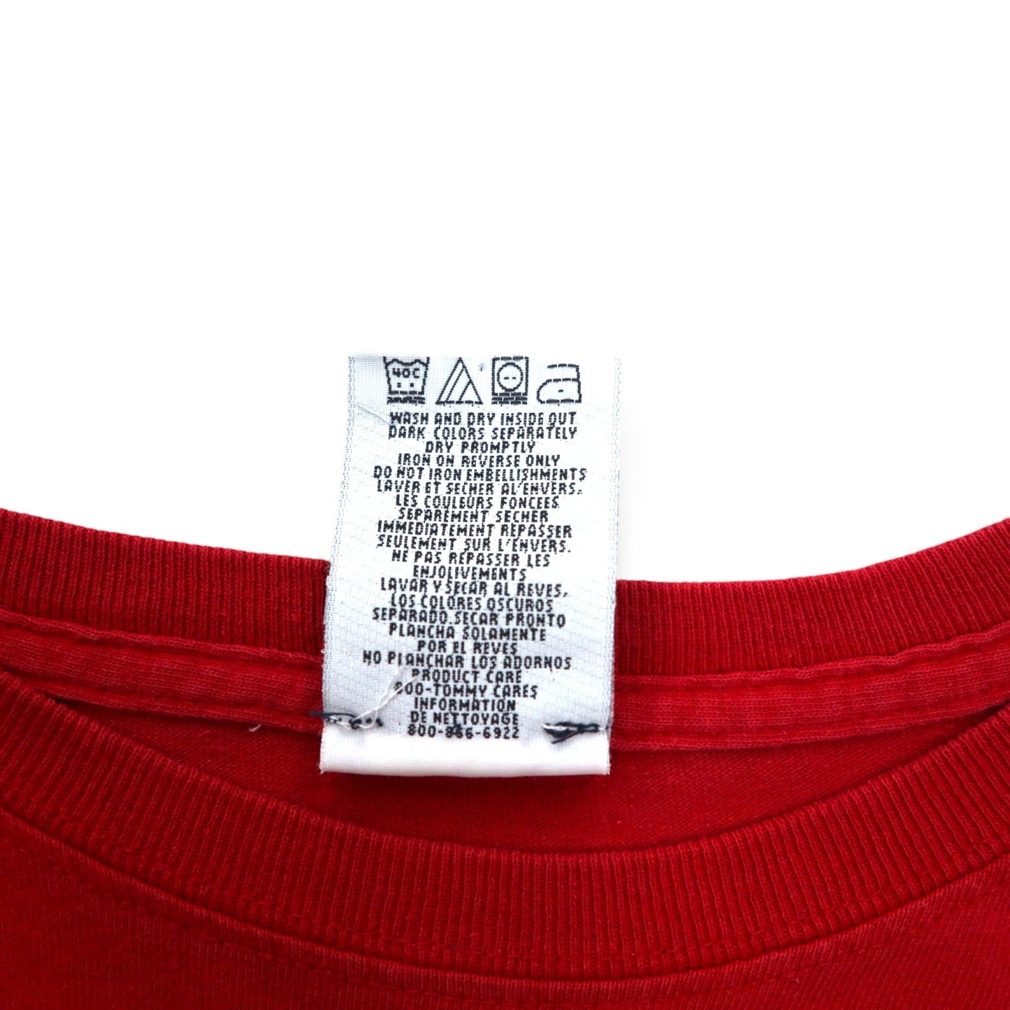 TOMMY JEANS 90年代 ロングスリーブ Tシャツ ロンT S レッド コットン メキシコ製