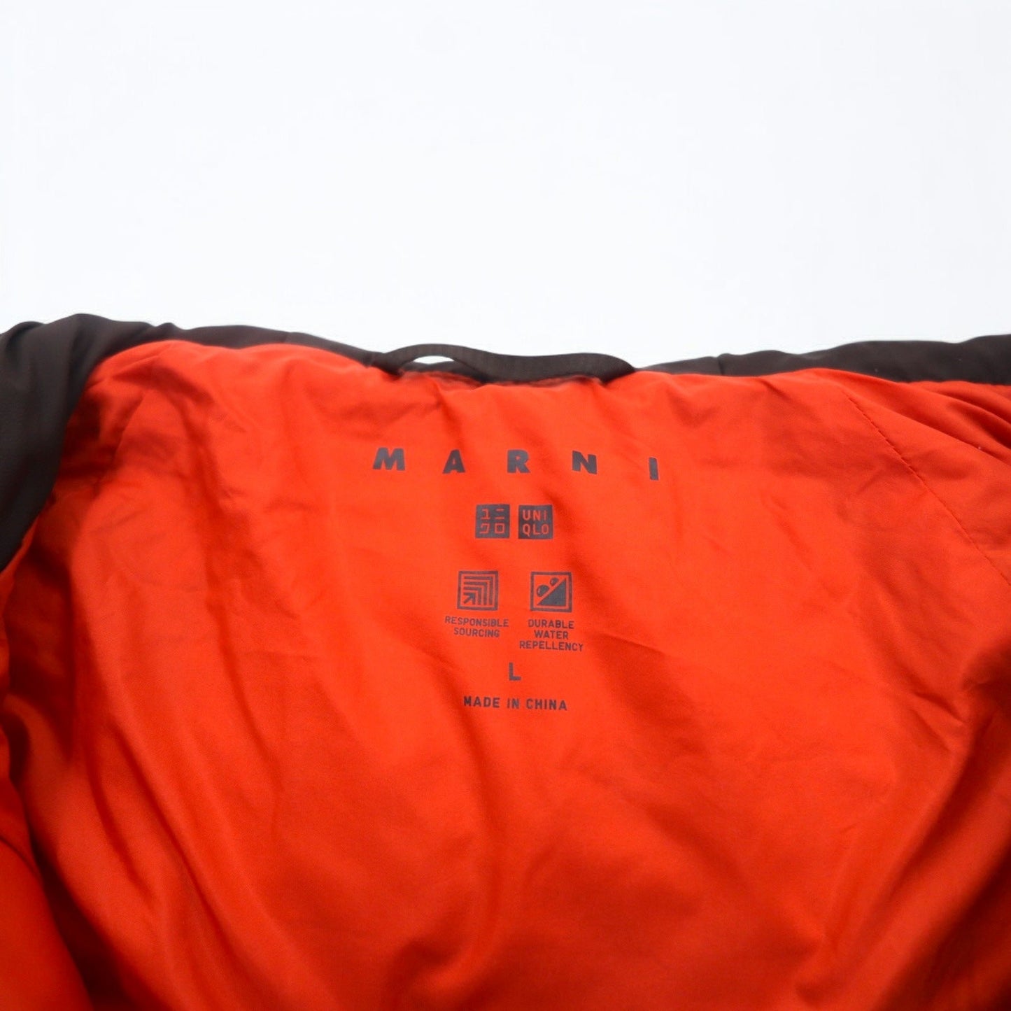 MARNI × UNIQLO オーバーサイズダウンコート L オレンジ ナイロン 22AW