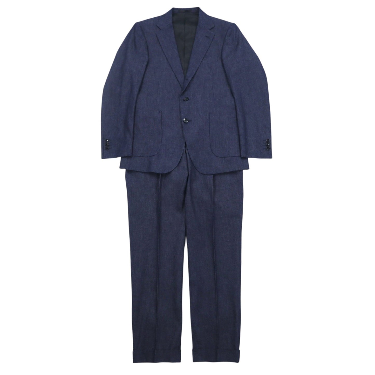 FABRIC TOKYO デニム 3B スーツ セットアップ L インディゴ ブルー コットン 日本製