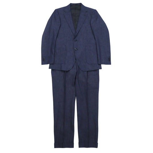 FABRIC TOKYO デニム 3B スーツ セットアップ L インディゴ ブルー コットン 日本製