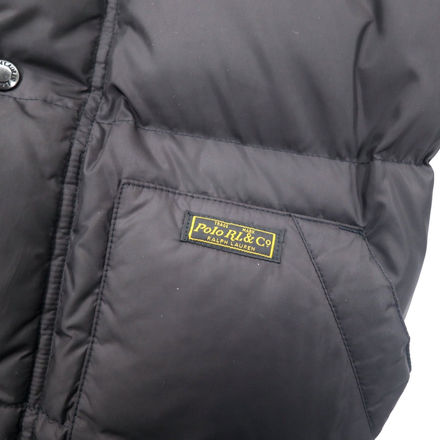 Polo by Ralph Lauren ダウンジャケット 175/96A ブラック ポリエステル フード着脱式