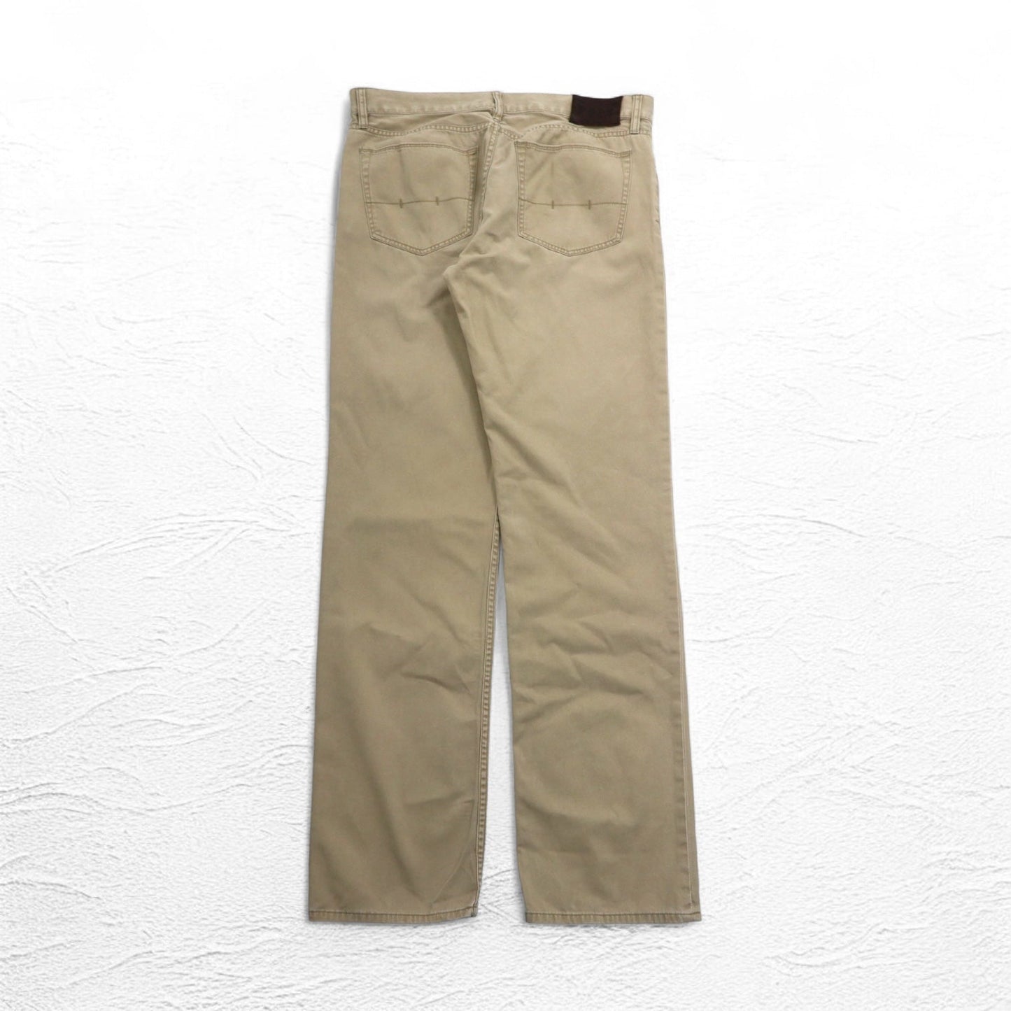 POLO RALPH LAUREN ストレート チノパンツ L ベージュ コットン TALONジップ レザーパッチ
