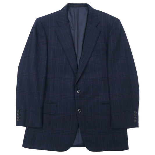 Burberrys オールド 2B ツイード テーラードジャケット 94-82-175 AB6 ネイビー チェック ウール 日本製