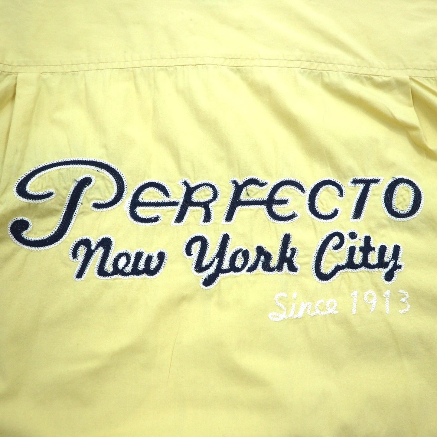 Schott 半袖 ワークシャツ XL イエロー コットン PERFECTO 胸ポケット ロゴ刺繍