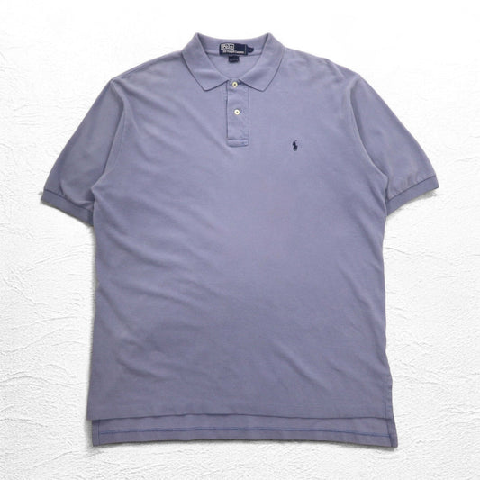 Polo by Ralph Lauren 90年代 ポロシャツ L ブルー コットン 鹿の子 スモールポニー刺繍