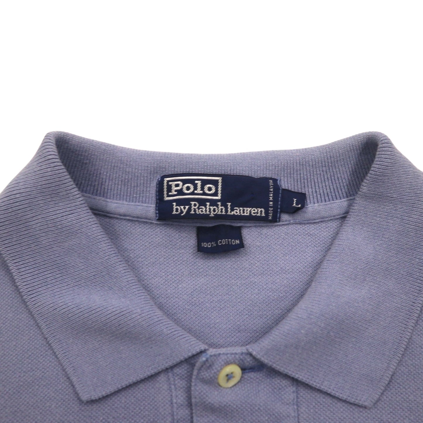 Polo by Ralph Lauren 90年代 ポロシャツ L ブルー コットン 鹿の子 スモールポニー刺繍