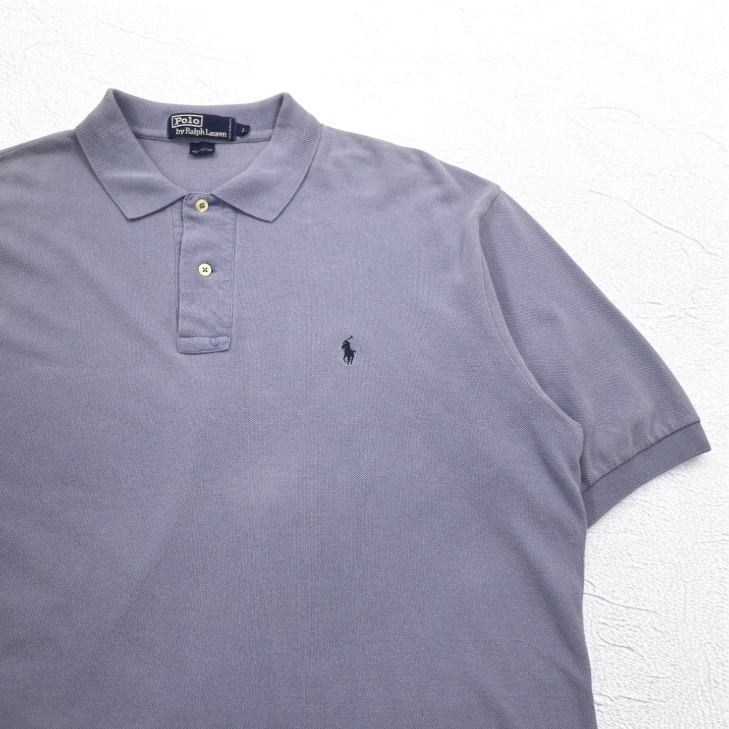 Polo by Ralph Lauren 90年代 ポロシャツ L ブルー コットン 鹿の子 スモールポニー刺繍