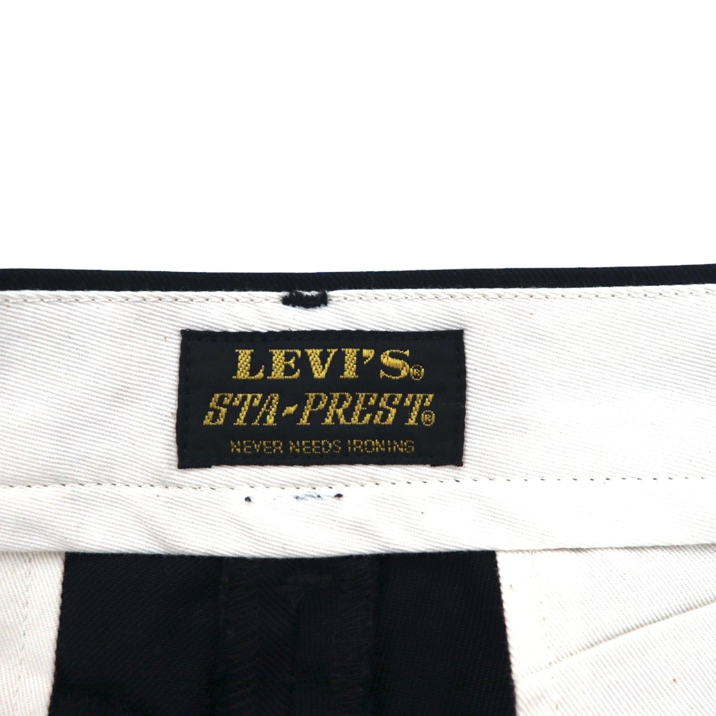 LEVI'S スタプレ STA-PREST クロップド ワイド チノ トラウザー パンツ M ブラック カットオフ CROPPED WIDE LEG CHINO 47873-0003