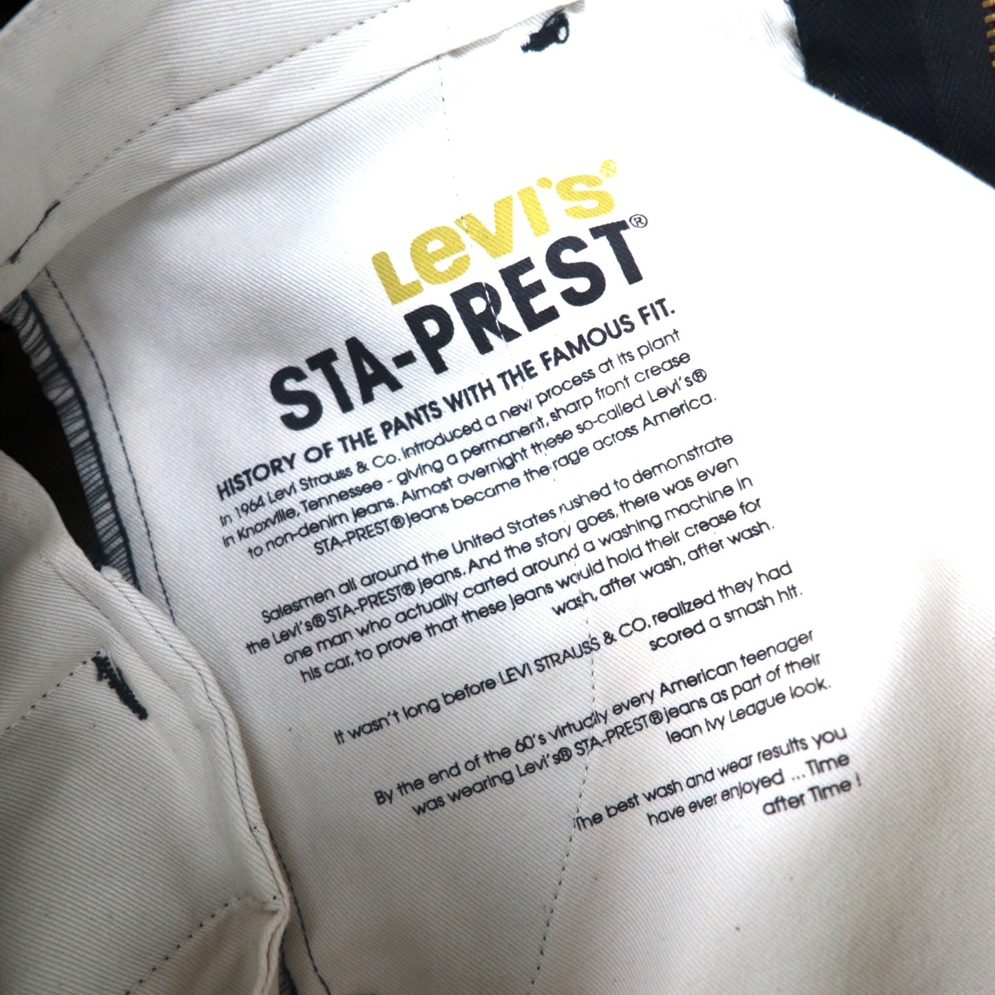 LEVI'S スタプレ STA-PREST クロップド ワイド チノ トラウザー パンツ M ブラック カットオフ CROPPED WIDE LEG CHINO 47873-0003