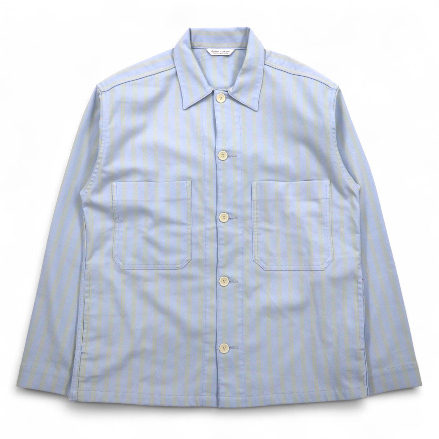 JOURNAL STANDARD カバーオール L ブルー ストライプ ストレッチ 日本製