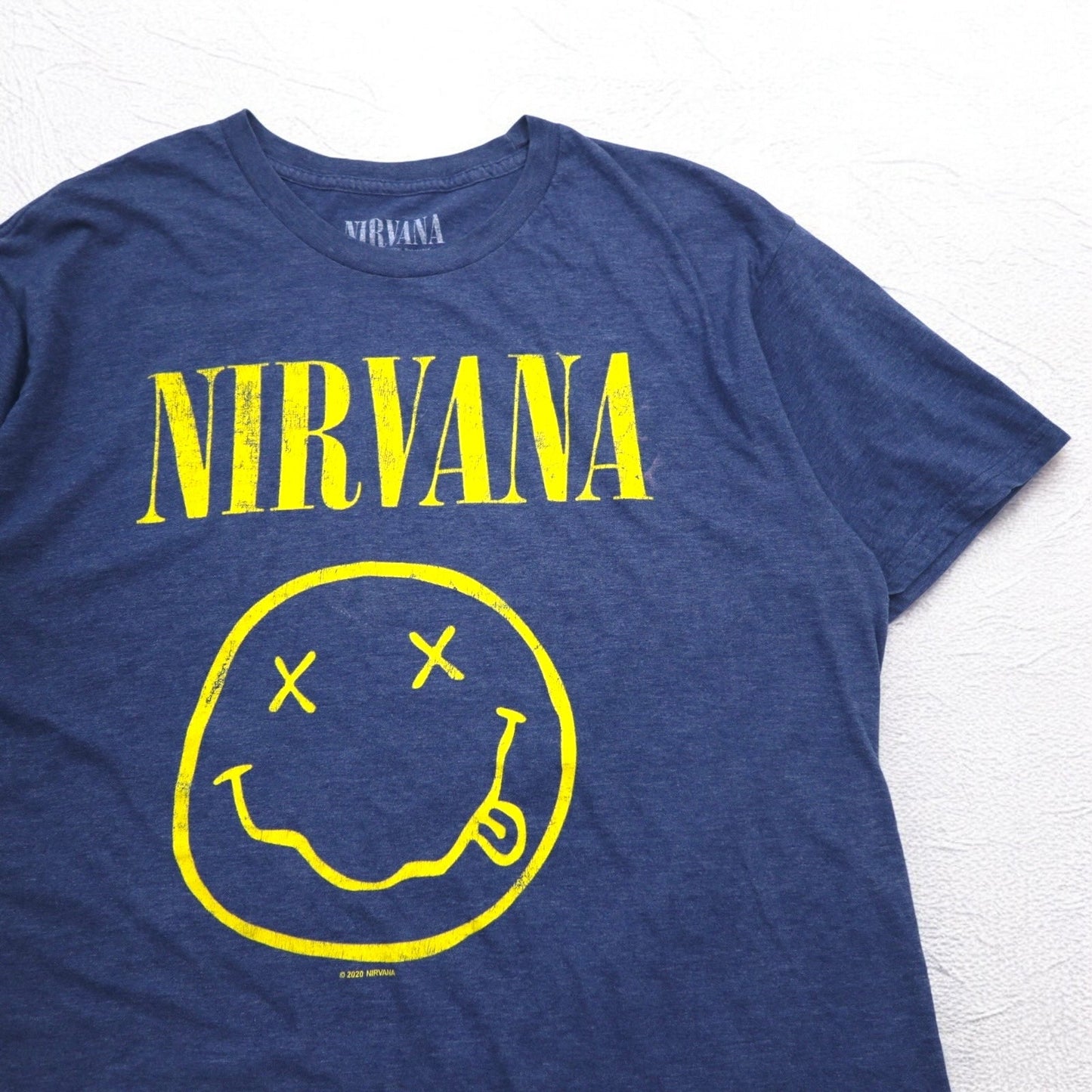 NIRVANA ニルヴァーナ ロック バンド Tシャツ バンT L ネイビー コットン ポリエステル メキシコ製