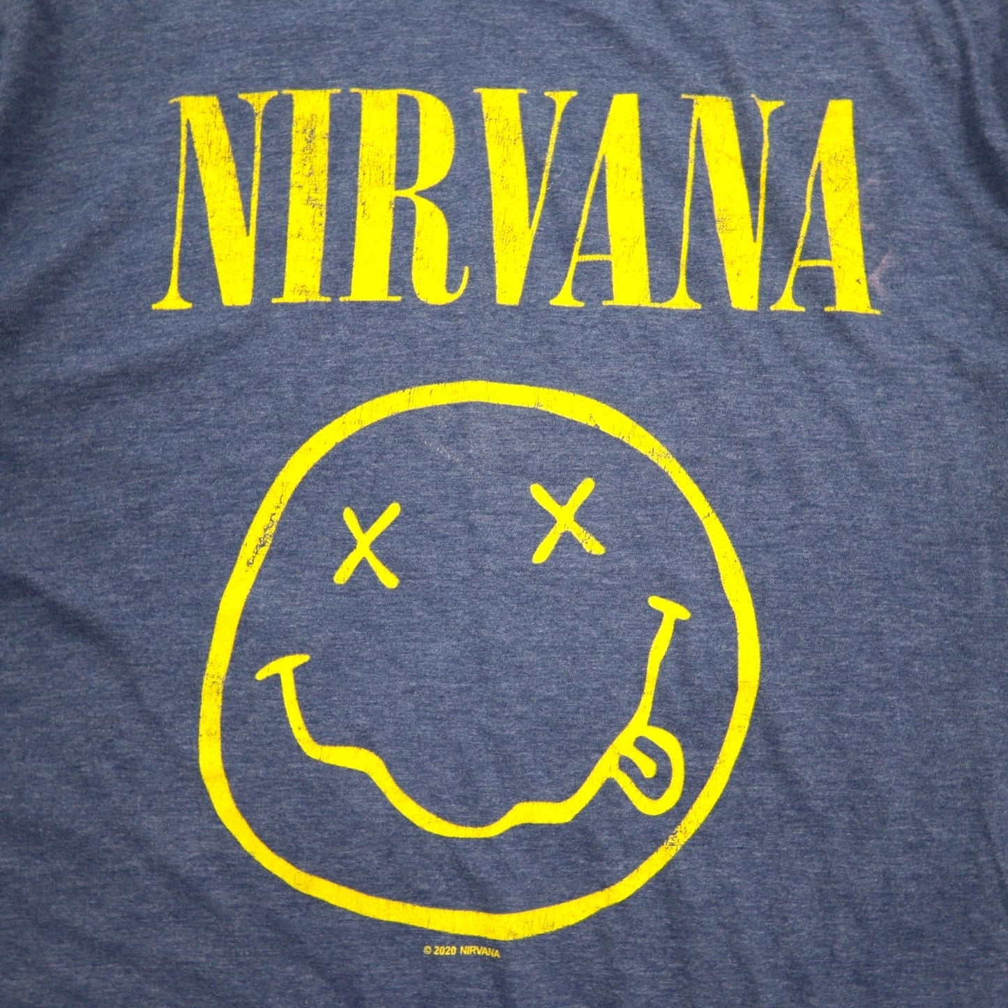 NIRVANA ニルヴァーナ ロック バンド Tシャツ バンT L ネイビー コットン ポリエステル メキシコ製