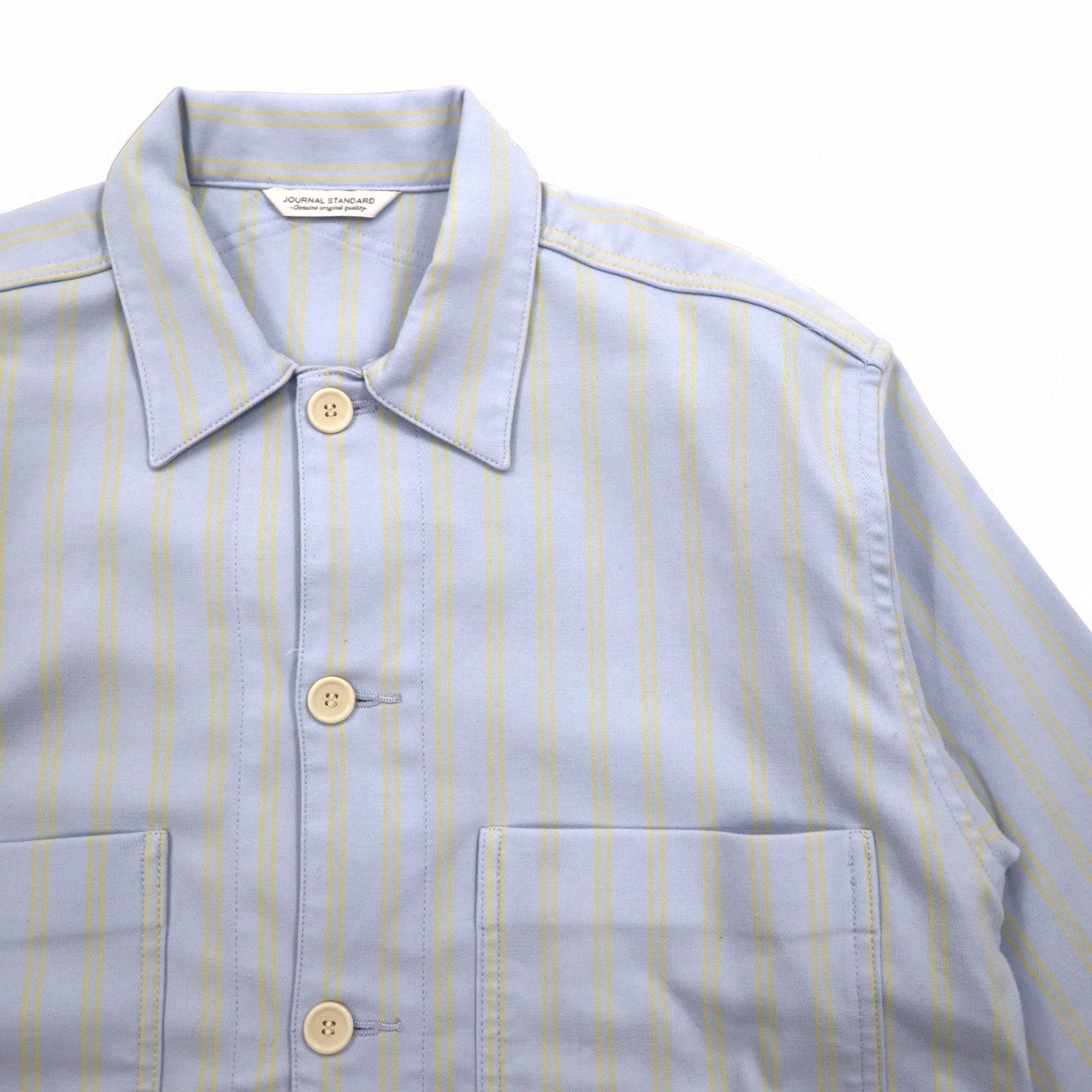 JOURNAL STANDARD カバーオール L ブルー ストライプ ストレッチ 日本製