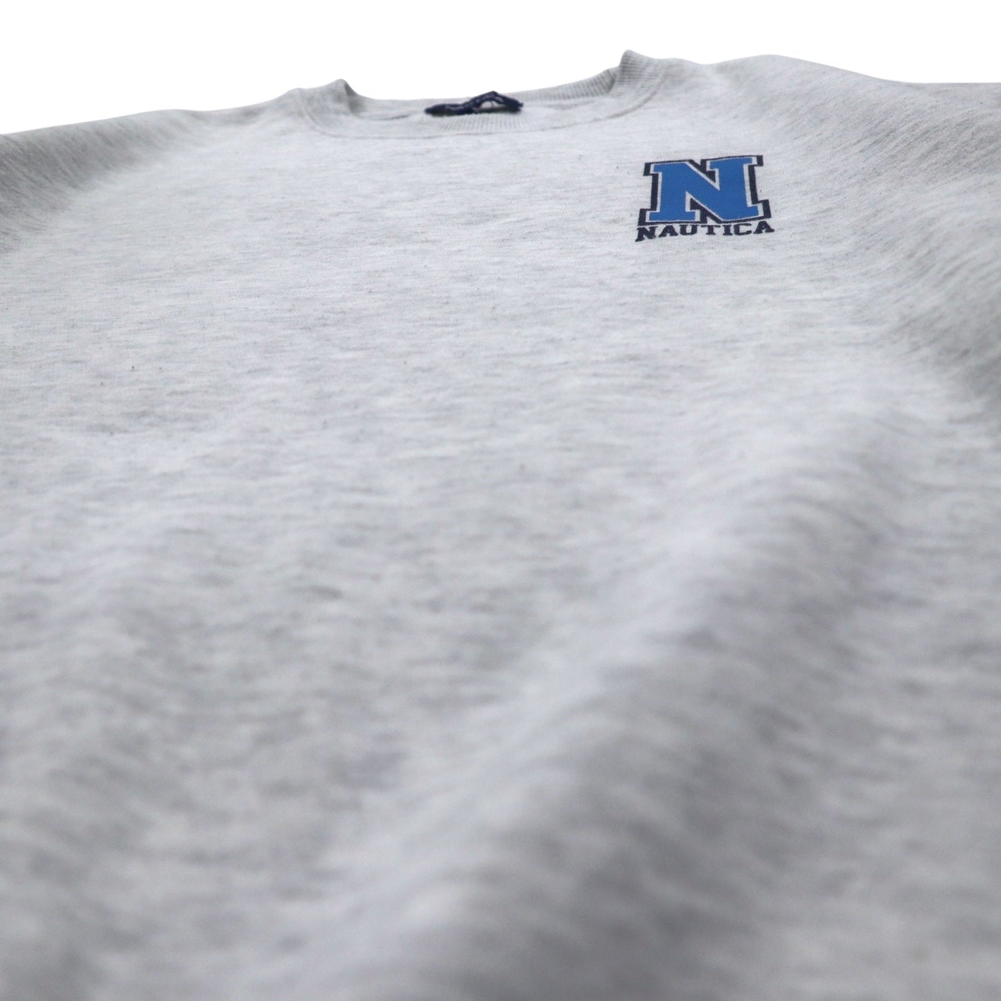 NAUTICA プリント スウェット M グレー 裏起毛 バックプリント SAILING