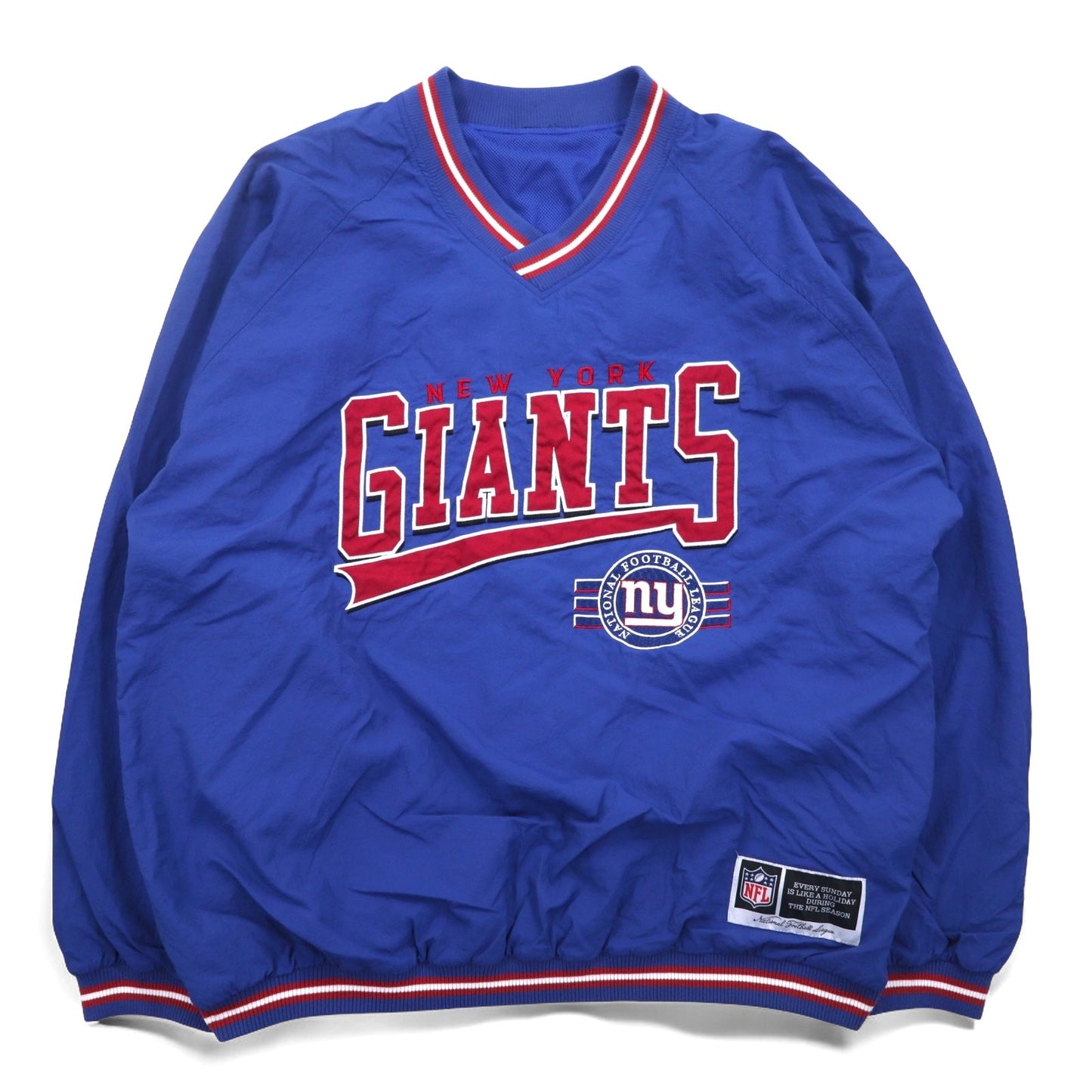 NFL リブライン ピステ プルオーバー ナイロンジャケット XL ブルー ナイロン NEW YORK GIANTS